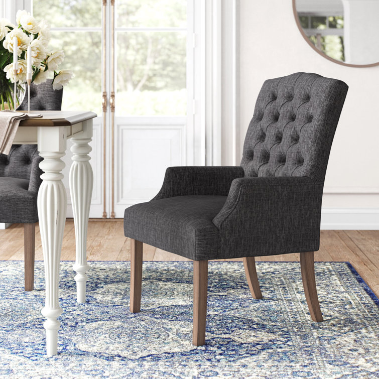 Kelly Clarkson Home Lila Tufted Linen Arm Chair & Reviews | Wayfair